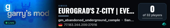 EUROGRAD'S Z-CITY | EVENTS SERVER live status badge