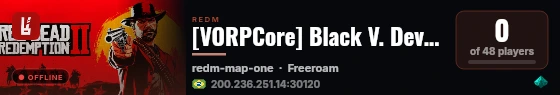 [VORPCore] Black V. Developer live status badge