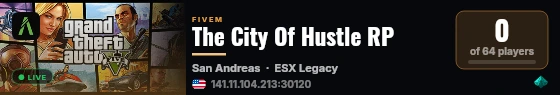 The City Of Hustle RP live status badge