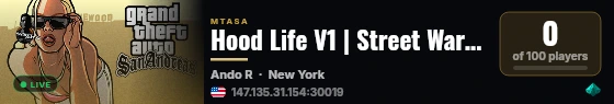 Hood Life V1 | Street Wars | RP live status badge