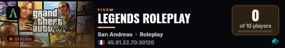 LEGENDS ROLEPLAY live status badge