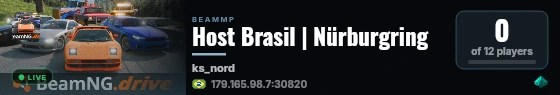 Host Brasil | Nürburgring live status badge