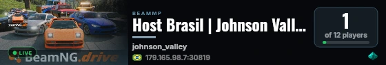 Host Brasil | Johnson Valley live status badge