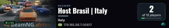 Host Brasil | Italy live status badge