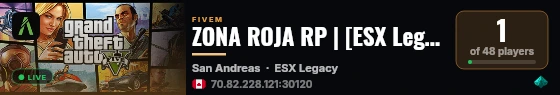 ZONA ROJA RP | [ESX Legacy] live status badge