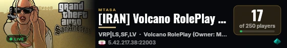 [IRAN] Volcano RolePlay | Server Irani Baraye Behtarin Ha live status badge
