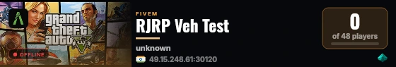 RJRP Veh Test live status badge