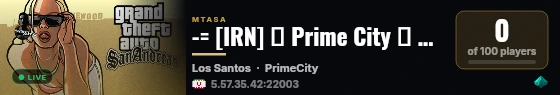-= [IRN] ⚡ Prime City ⚡ Version 0.1 =- live status badge