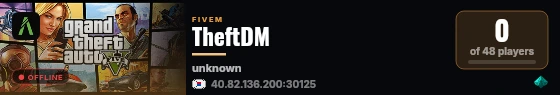 TheftDM live status badge