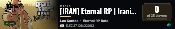 [IRAN] Eternal RP | Iranian Role Play Server live status badge