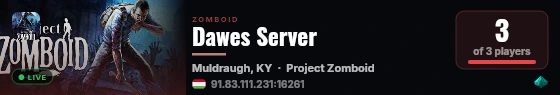 Dawes Server live status badge