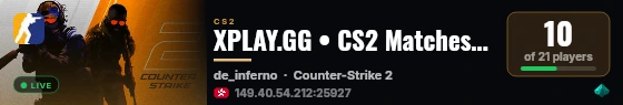 XPLAY.GG • CS2 Matches #57 live status badge