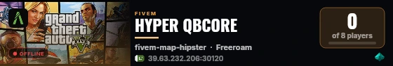 HYPER QBCORE live status badge