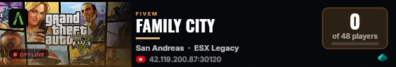 FAMILY CITY live status badge