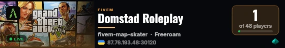 Domstad Roleplay live status badge