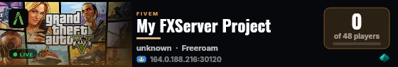My FXServer Project live status badge