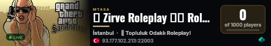 █ Zirve Roleplay ❰❰ Roleplay Keyfi ❱❱ (Turk/Türk) live status badge