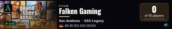 Falken Gaming live status badge