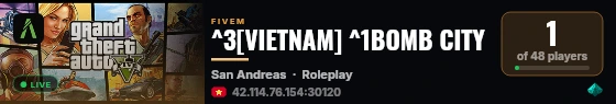 ^3[VIETNAM] ^1BOMB CITY live status badge