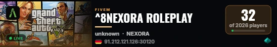 ^8NEXORA ROLEPLAY live status badge