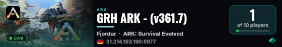 GRH ARK - (v361.7) live status badge