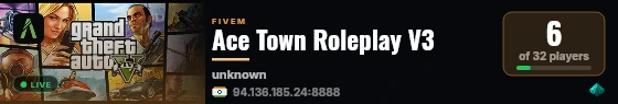 Ace Town Roleplay V3 live status badge