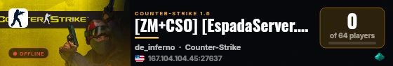 [ZM+CSO] [EspadaServer.Ru] live status badge