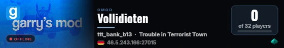Vollidioten live status badge