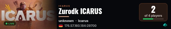 Zurodk ICARUS live status badge