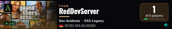 RedDevServer live status badge