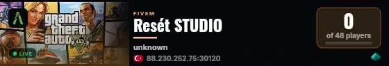 Resét STUDIO live status badge