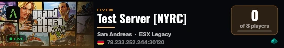Test Server [NYRC] live status badge
