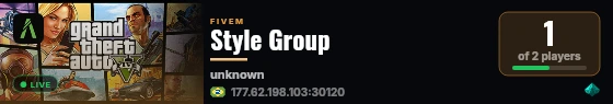 Style Group live status badge