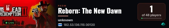 Reborn: The New Dawn live status badge
