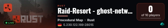 Raid-Resort - ghost-network.de live status badge