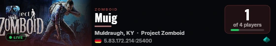 Muig live status badge
