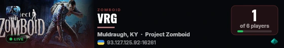 VRG live status badge