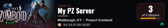My PZ Server live status badge