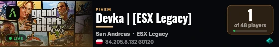 Devka | [ESX Legacy] live status badge