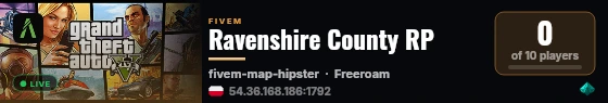 Ravenshire County RP live status badge