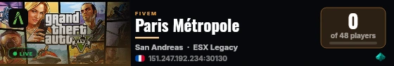 Paris Métropole live status badge
