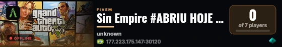 Sin Empire #ABRIU HOJE 27-03 live status badge
