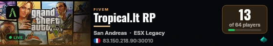 Tropical.lt RP live status badge