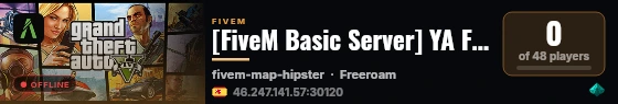 [FiveM Basic Server] YA FVE P RP live status badge