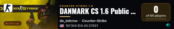 DANMARK CS 1.6 Public [RESPAWN MOD] +18 live status badge