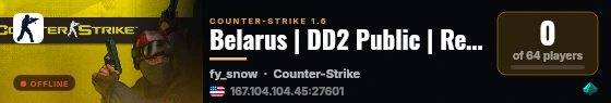 Belarus | DD2 Public | Respawn + CSDM [DD2] live status badge