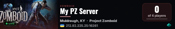 My PZ Server live status badge