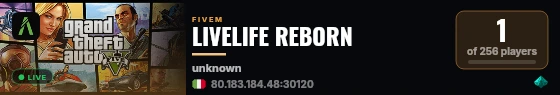 LIVELIFE REBORN live status badge