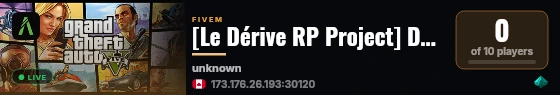 [Le Dérive RP Project] DEV Lapiasse live status badge