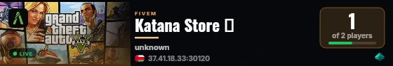 Katana Store ✦ live status badge